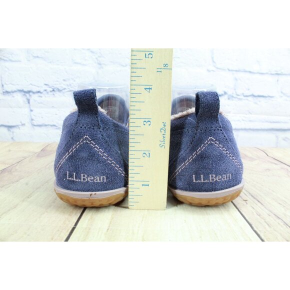 LL Bean Mountain Slippers Moccasin Suede Raw Indigo Size 8 M - Picture 6 of 9